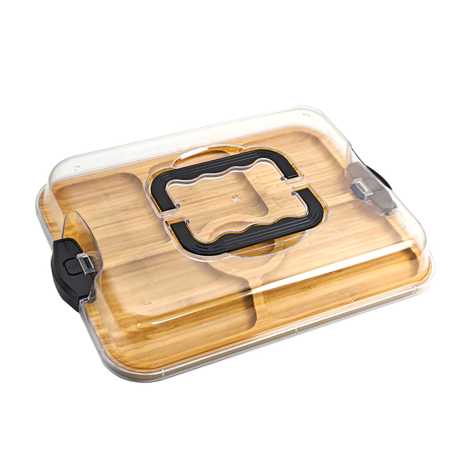 Charcuterie Boards with Lid Portable Cutting Boards for Kitchen Bamboo Cheese Board for Snack