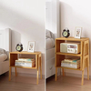  Modern Design Unique Bamboo Stackable End Table Nightstand Bedside Table