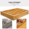 Expandable Bamboo Kitchen Drawer Organizer for Cutlery and Utensils