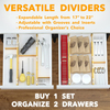 Bamboo Drawer Dividers with Inserts and Labels