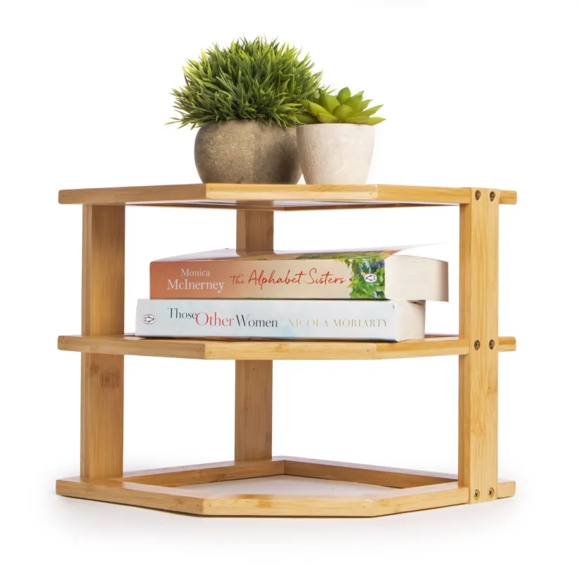 Bamboo 3 Tier Corner Shelf