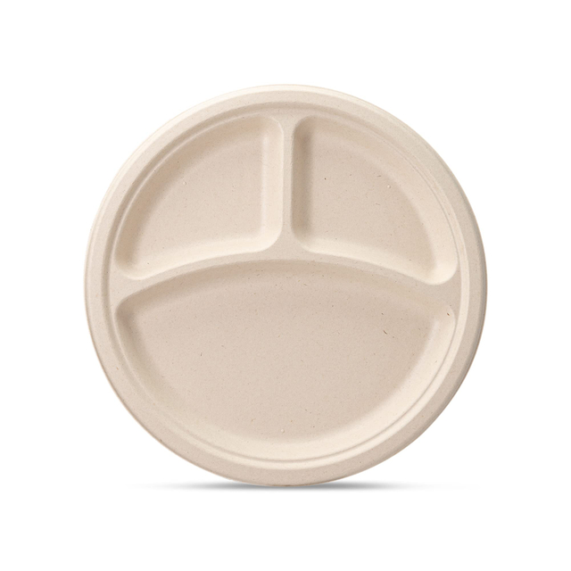 9 Inch 3-Compartment Round Plate