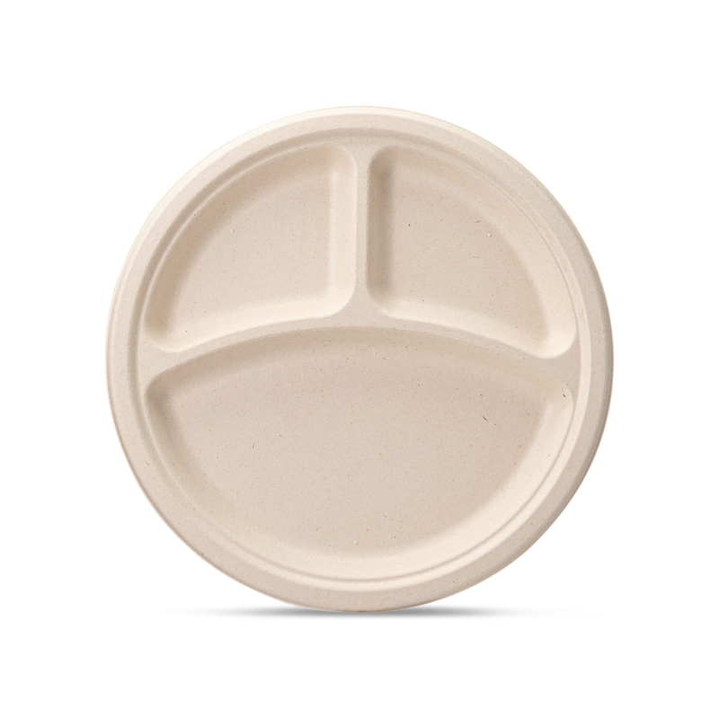 9 Inch 3-Compartment Round Plate