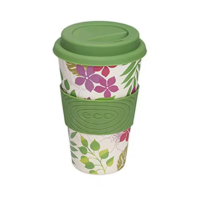 Custom Made Eco-friendly Reusable Biodegradable Bamboo FIber Coffee Mugs Cups
