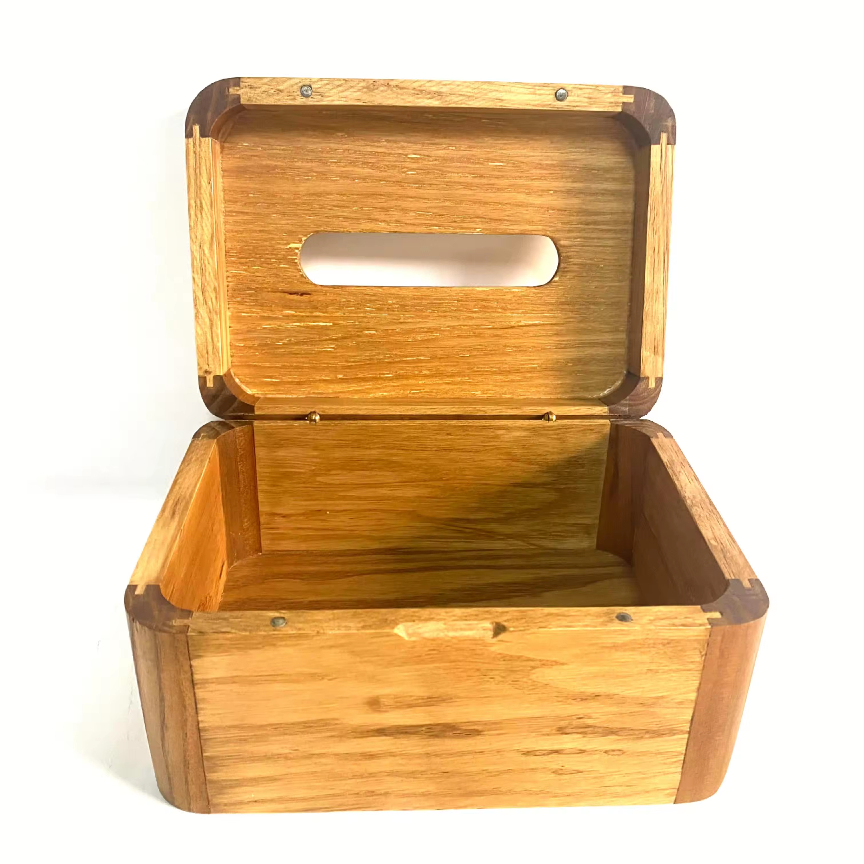 Rectangle Car Flip Cover Wooden Tissue Box 