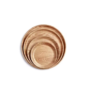 Willow Wooden Timber Wine Glass Round Beverage Serving Tray Dinnerware