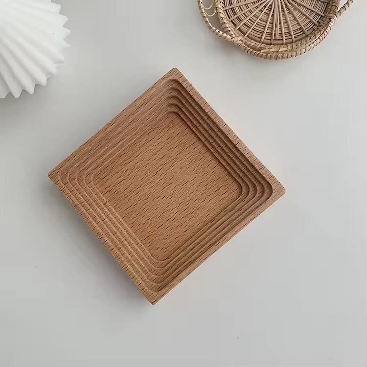 Water Ripple Beech Bread Tea Wooden Serving Tray