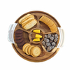 Large Acacia Wood Travel Charcuterie Boards with Lid Handle Wood Cutting Deli Boards with Built-in Compartment Cheese Serving