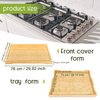 Bamboo Cutting Chopping Board Gas Stove Top Cover Board for Electric, Gas Wood Noodle Board Stove Cover With Handles
