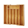 Expandable Bamboo Kitchen Drawer Organizer for Cutlery and Utensils