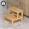 Sturdy Two-step Bamboo Stool 