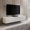Modern Wall-Mounted TV Console with Fluted Design