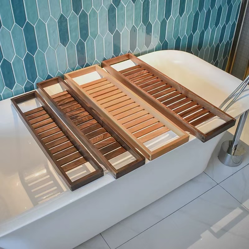 Wooden Bathtub Shelf