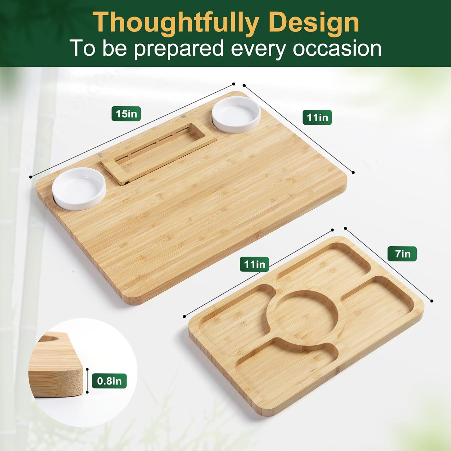 Bamboo Charcuterie Boards and Knife Set