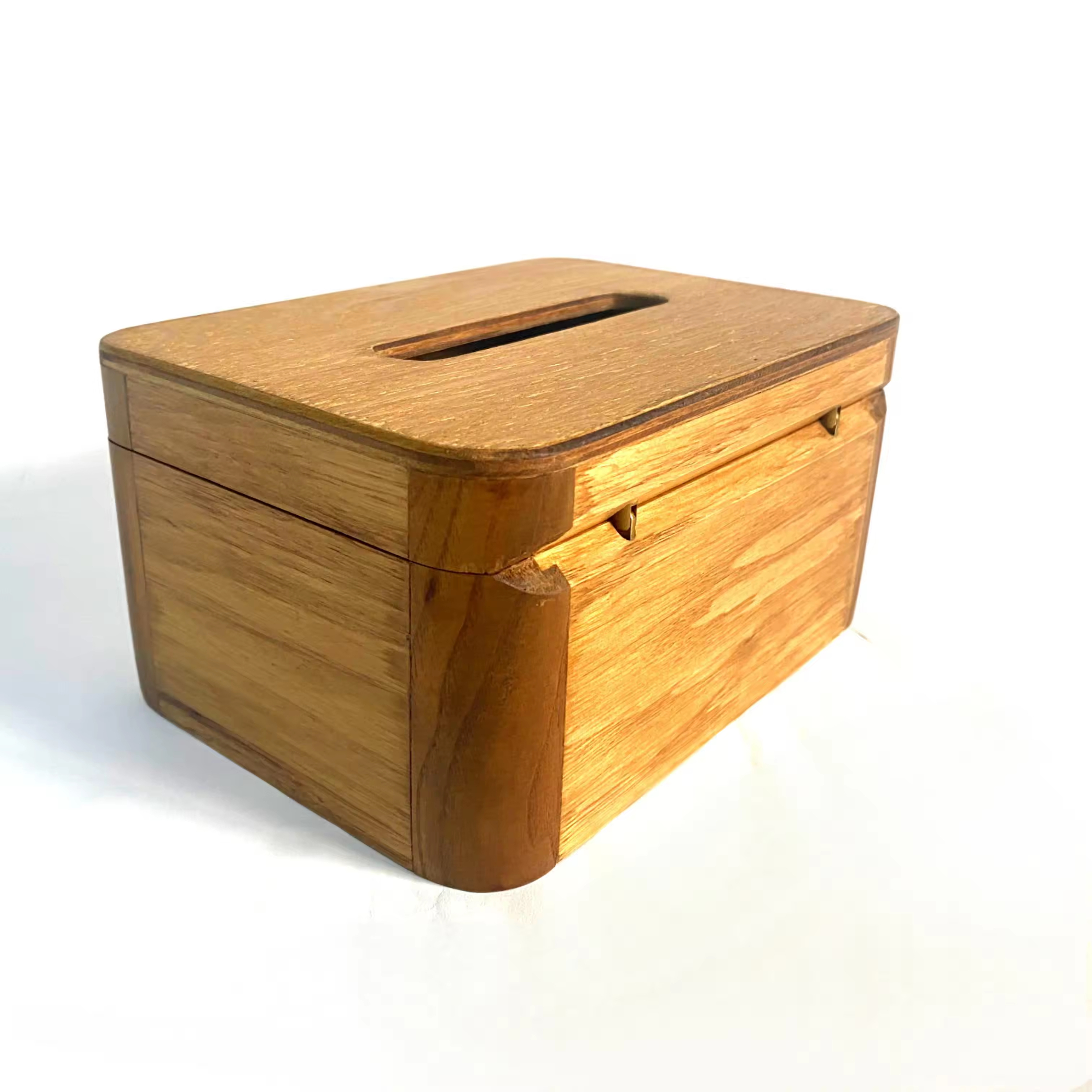 Rectangle Car Flip Cover Wooden Tissue Box 