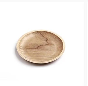 Round Nonslip Costom Wood Fruit Plates Wooden Tray