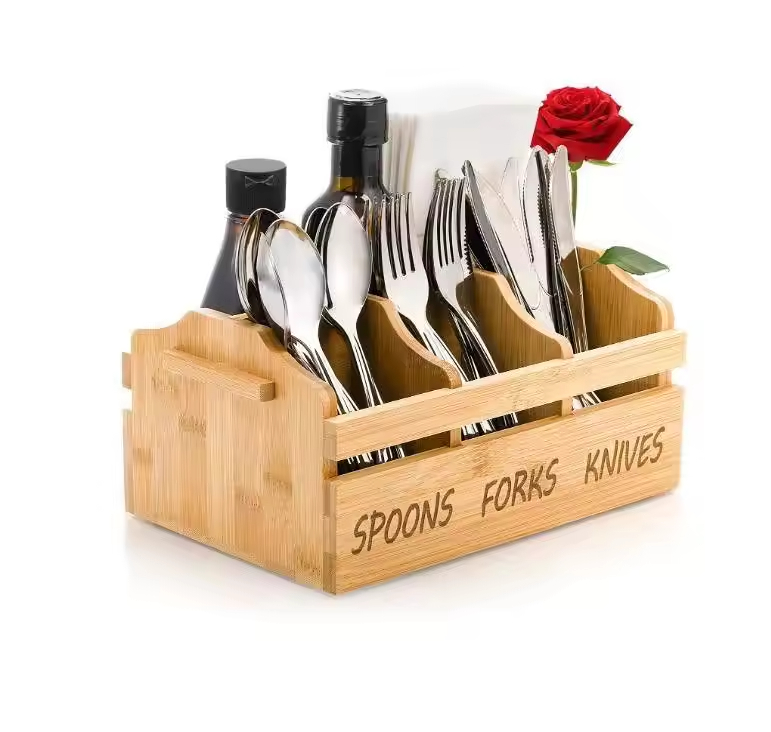 Bamboo Utensil Holder Bamboo Picnic Basket With Handle