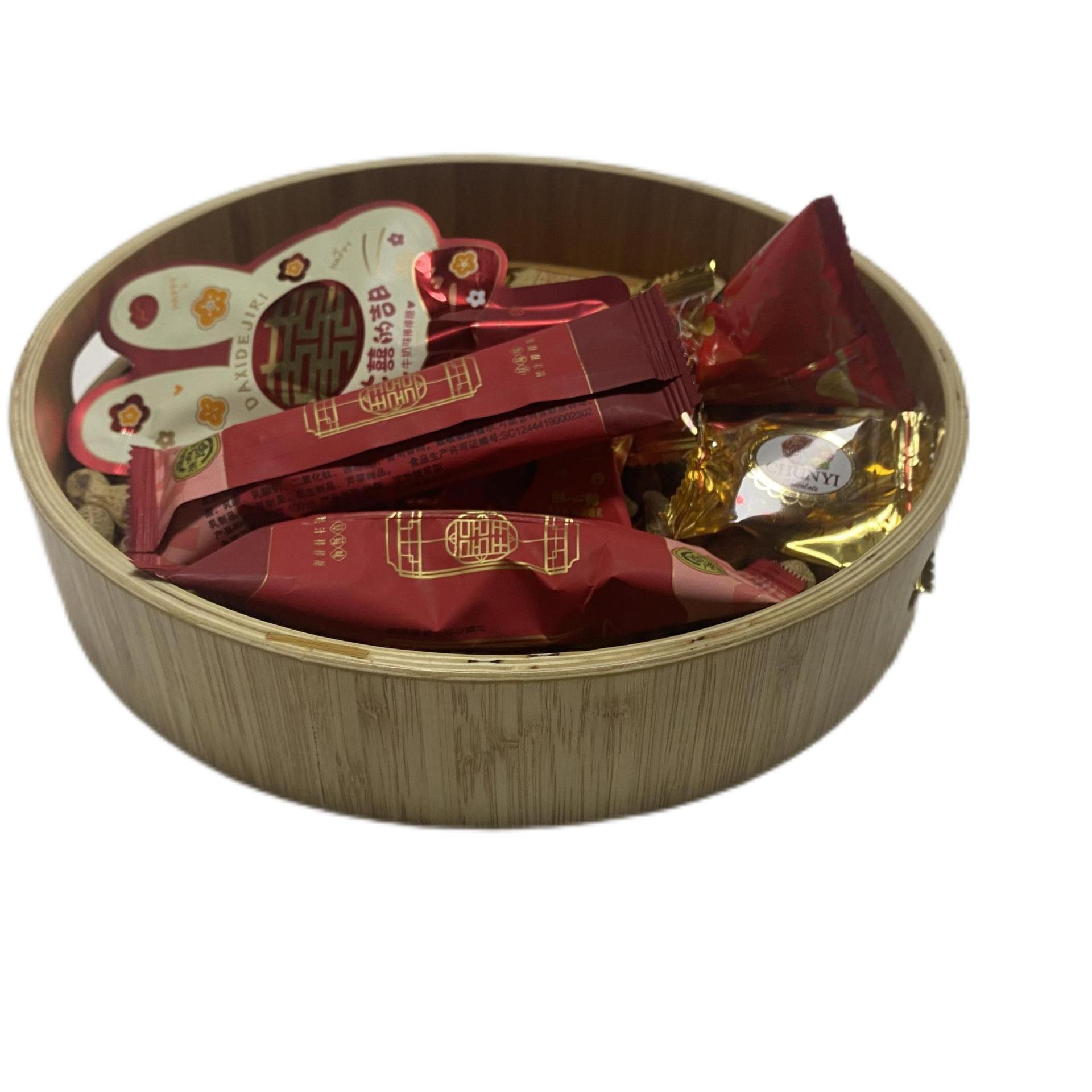 Customized Wholesale Multifunction Natural Wooden Large Rounds Serving Tray
