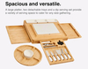 Durable Bamboo Cheese Charcuterie Board Set With Marble Meat Food Plate Gift Set With Slide-Out Drawer Knife