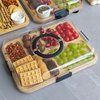 Charcuterie Boards with Lid Portable Cutting Boards for Kitchen Bamboo Cheese Board for Snack