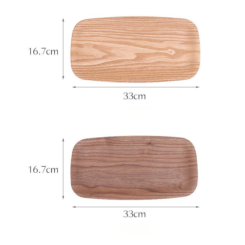 Multi-Functional Minimalist Japanese Style Walnut Wood Rectangular Serving Tray Plate Perfect for Sushi and Dessert