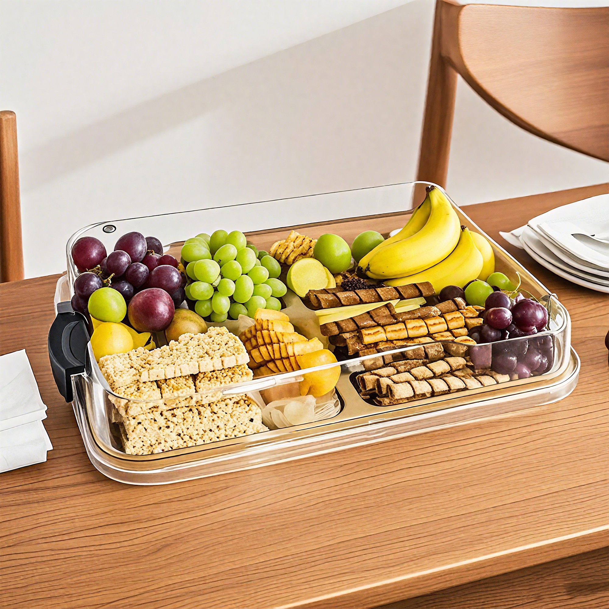 Charcuterie Boards with Lid, Portable Cutting Boards for Kitchen, Bamboo Cheese Board for Snack