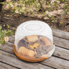 Large Acacia Wood Travel Charcuterie Boards with Lid Handle Wood Cutting Deli Boards with Built-in Compartment Cheese Serving