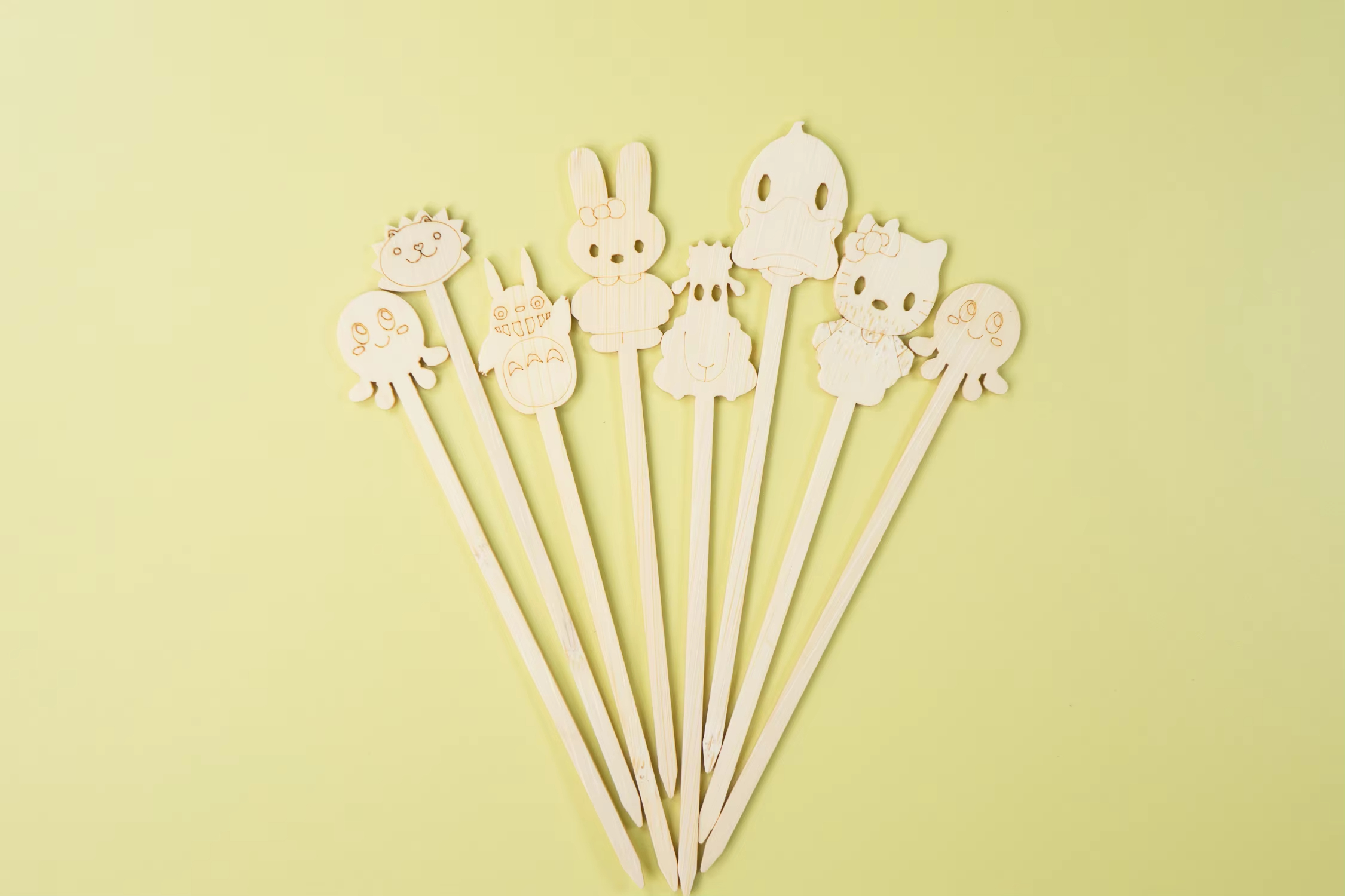Bamboo Picks with Animal Design