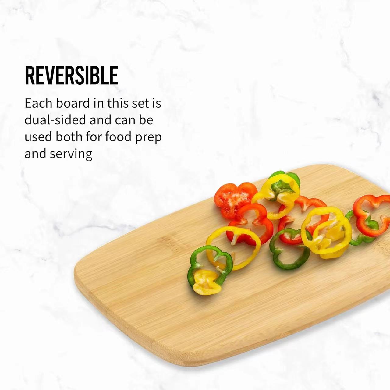 4-Piece Reversible Bamboo Cutting
