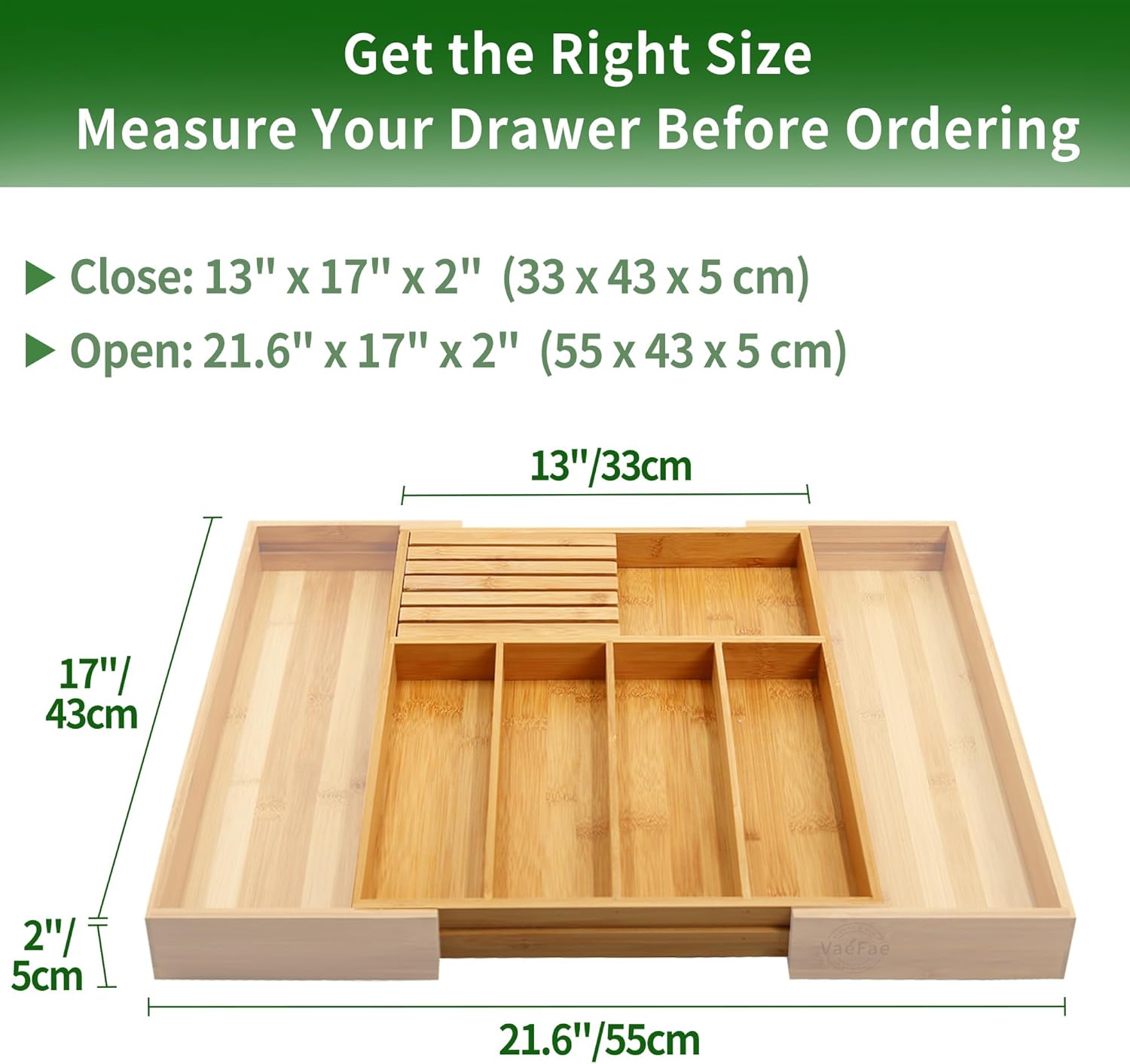 Bamboo Expandable Utensil Organizer with Knife Block