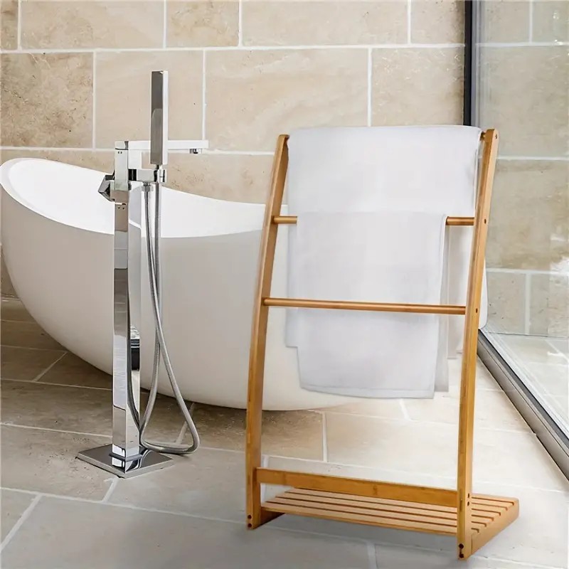 Bamboo Towel Rack Stand