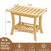 2-Tier Bamboo Shower Bench - Waterproof