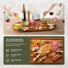 30 Inch Large Acacia Wood Charcuterie Board with 4 Knives Set, Magnetic - 3 Parts Wooden Round Tray for Cheese