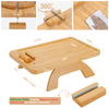 Natural Bamboo Couch Tray with Flexible Silicone Strip