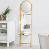 Scandinavian Style Bamboo Mirror with Shelf