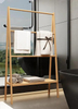 HOMEFISH Bamboo Ladder Towel Rack with Storage Shelf