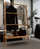 HOMEFISH Bamboo Ladder Towel Rack with Storage Shelf