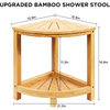 2-Tier Bamboo Corner Shower Stool 