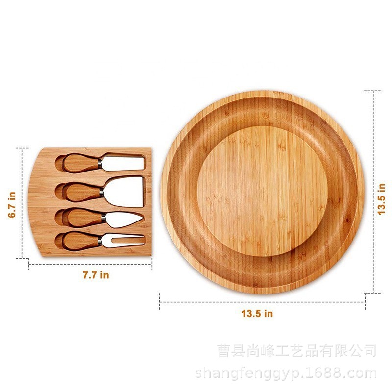 Bamboo Cheese Board and Knife Set Charcuterie