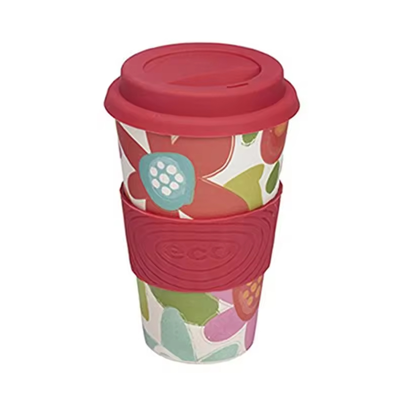 Custom Made Eco-friendly Reusable Biodegradable Bamboo FIber Coffee Mugs Cups