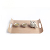 Anti slip Bent Wooden Snack Serving Tray Set With Handles Dinnerware