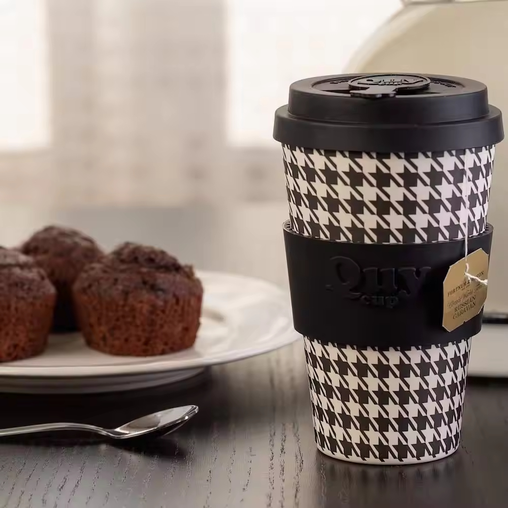 Bamboo Fiber Biodegradable Reusable Coffee Travel Mug Cup