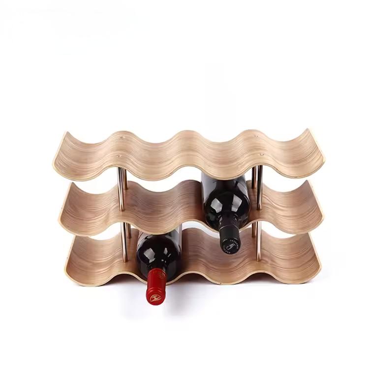 Fancy 3 Layers 12 Bottles Waving Willow Countertop Wine Rack