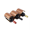 High Quality 2 Layers Funny 5 Bottles Countertop Shelf Holder Mahogany Wooden Wine Rack