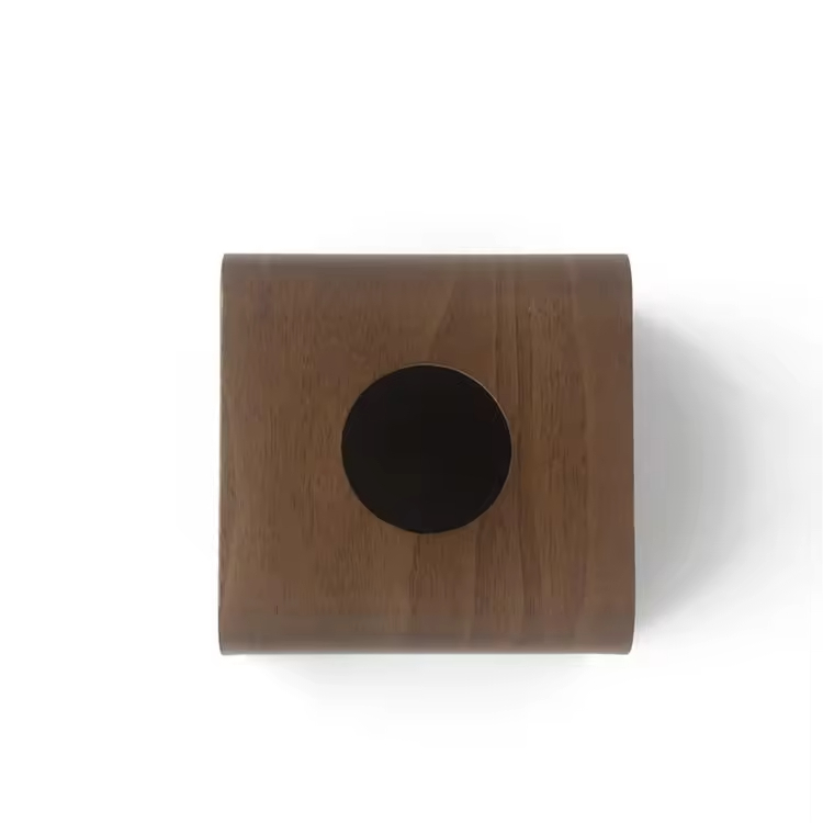 Customized Small Plain Walnut Wooden Lacquer Vintage Square Luxury Napkin Tissue Box