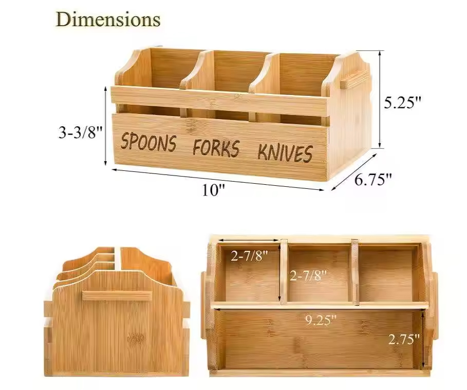 Bamboo Utensil Holder Bamboo Picnic Basket With Handle