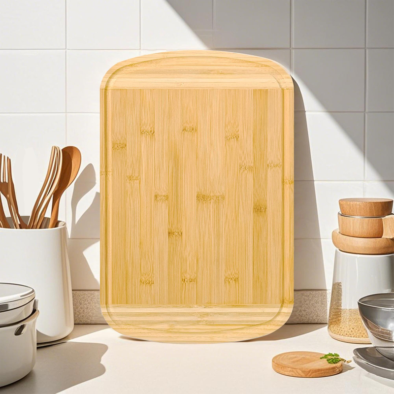 Multi-functional Bulk Size Kitchen Wood Grain Carving Custom Bamboo Cutting Board