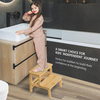 Sturdy Two-step Bamboo Stool 