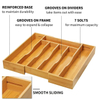 Expandable Bamboo Kitchen Drawer Organizer for Cutlery and Utensils