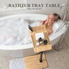  Bamboo Bathtub Tray Table Bath Side Caddy Tray Storage Rack Shelf Adjustable
